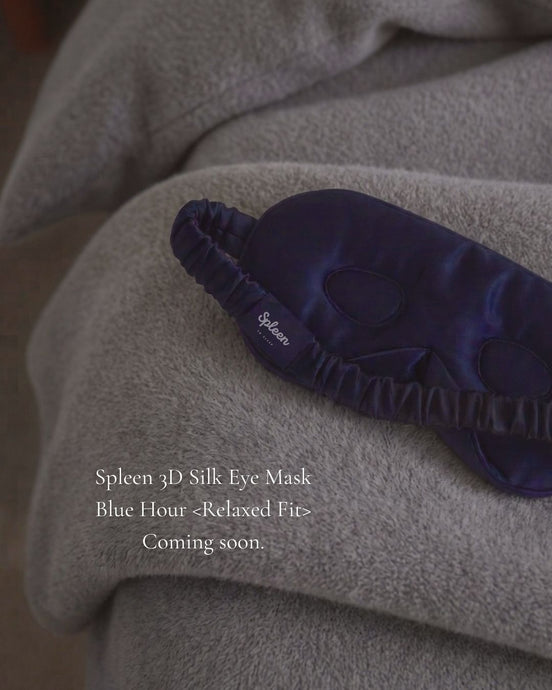 Spleen 3Dシルクアイマスク・サテン巾着袋セット -Blue Hour- <Relaxed Fit>
